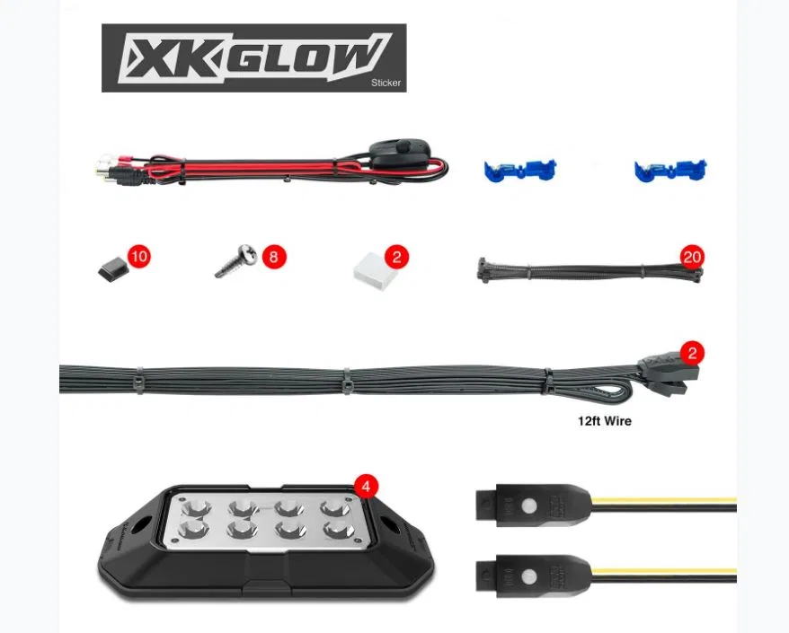 XK-ROCK-STA – XK GLOW Underbody Light Kit, Under Body Mount LED Over 16 Million Colors With Amber Turn Signal Functio...